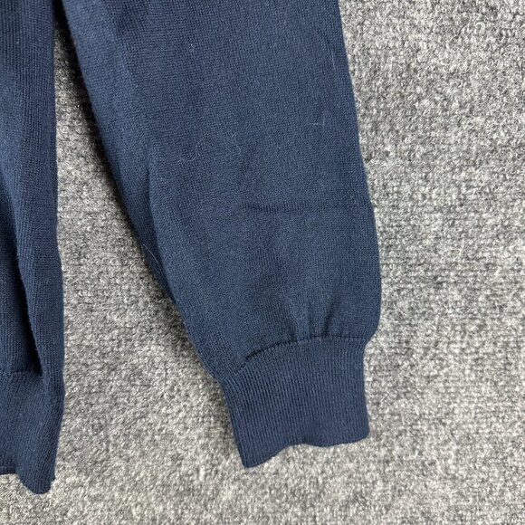 Cutter & Buck Sweater Womens Large V Neck Pullover Blue Supima Cotton Ribbed Hem - Picture 4 of 8